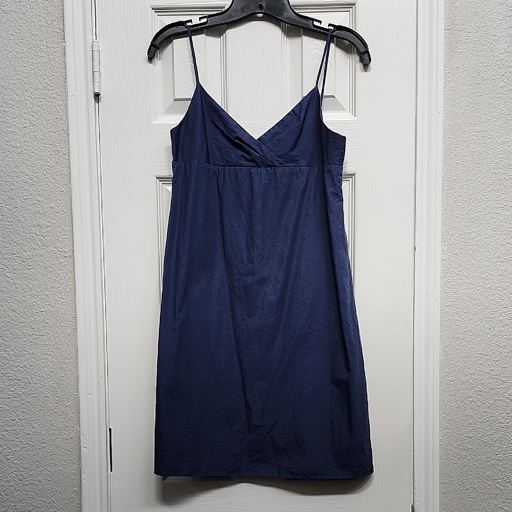 Vintage J. Crew Navy Cotton Poplin Slip Dress, Size 4